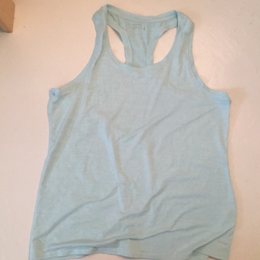 light blue athletic tank